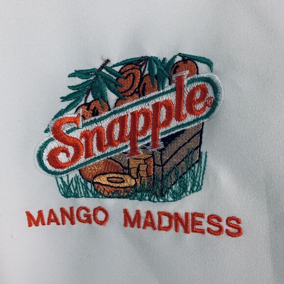 Snapple Size XL Jacket Mango Madness Embroidered Lightweight White Orange - Picture 5 of 5